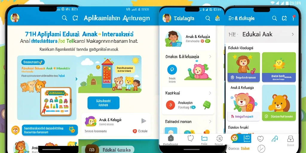 Tampilan antarmuka 71H yang menarik dan edukatif untuk anak-anak.