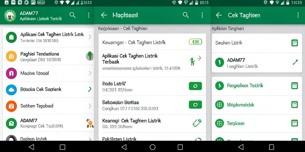 Antarmuka aplikasi ADAM77 untuk cek tagihan listrik yang user-friendly.