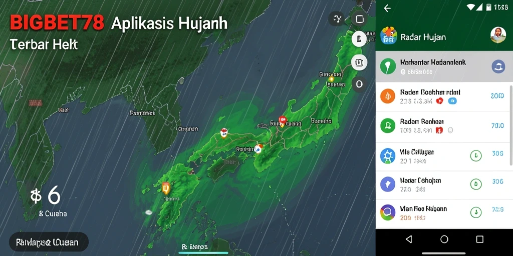 Tampilan antarmuka BIGBET78 menampilkan fungsi Radar Hujan yang detail.