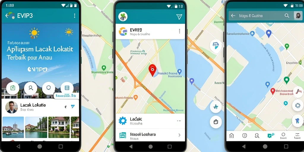 Tampilan antarmuka aplikasi Lacak Lokasi EVIP3 yang mudah digunakan.