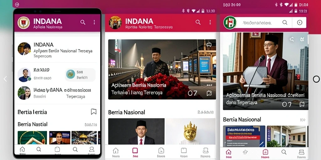 Antarmuka aplikasi INDAAA yang menampilkan berita nasional terkini.