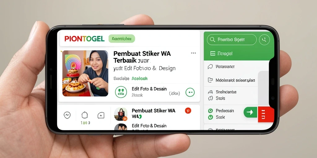 Antarmuka PIONTOGEL untuk pembuat stiker WA yang user-friendly.