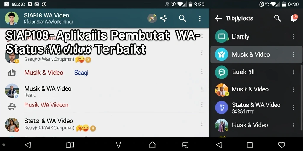Tampilan antarmuka SIAP108 yang modern dan fungsional untuk status WA video.