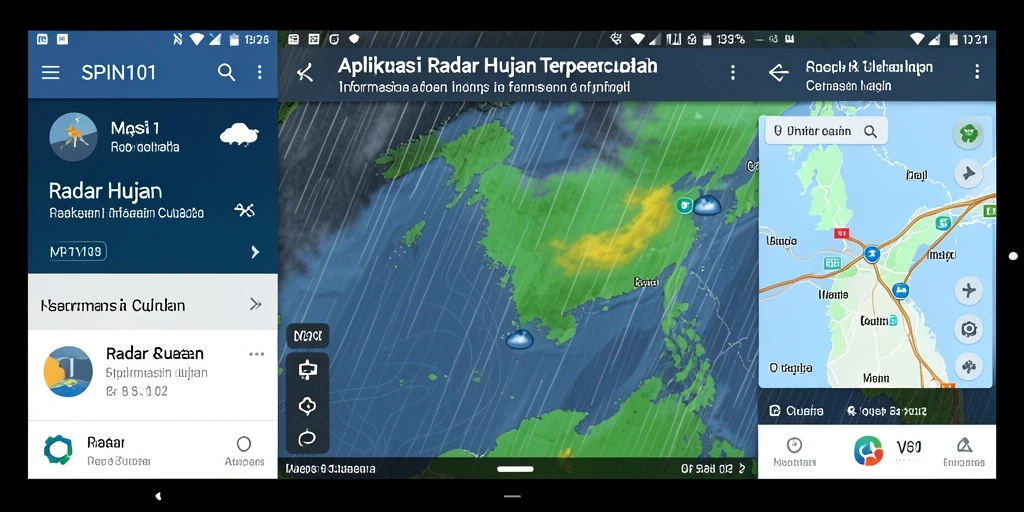 Tampilan antarmuka SPIN101 yang menampilkan radar hujan secara real-time.